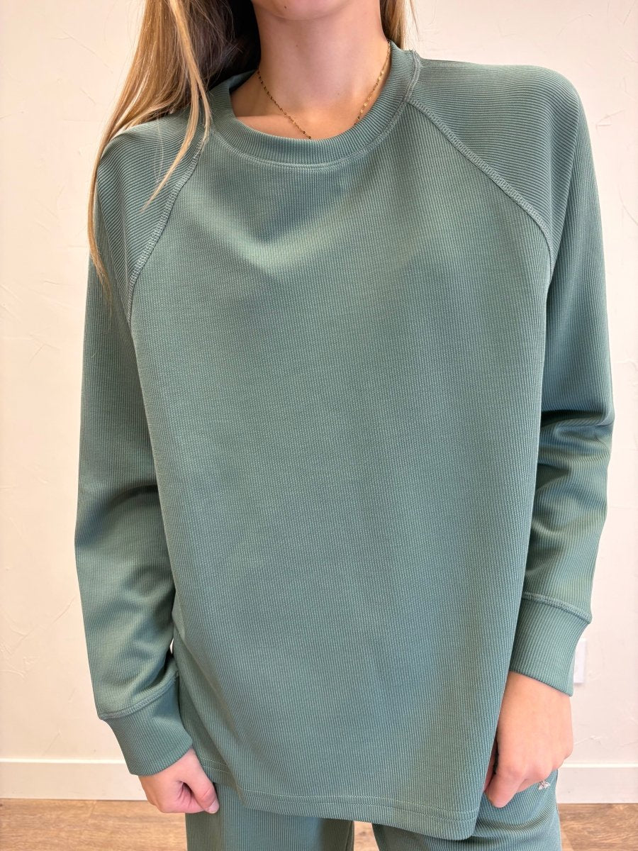 Luxe Sand Wash Rib Raglan Tee - Three:Twelve Boutique - Mono B