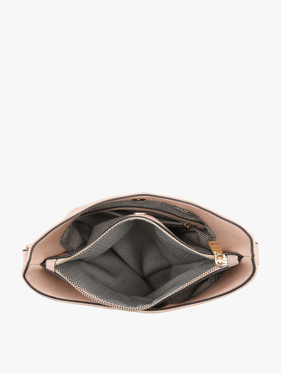 M1765 Emma 3 Compartment Crossbody w/ Snap Closure: Black - Three:Twelve Boutique - Jen & Co.