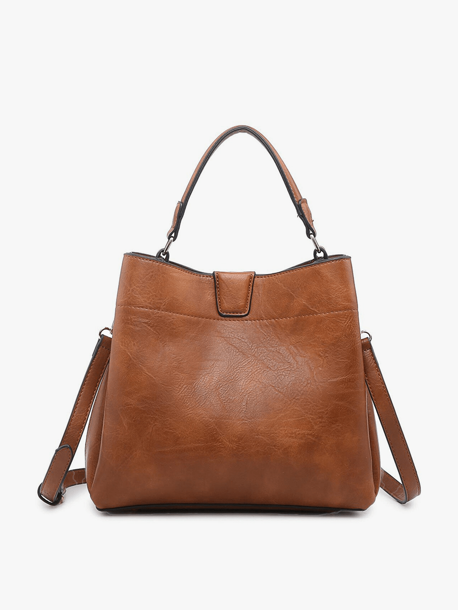 M1951 Tati Monogrammable Satchel w/ Shoulder Strap: Brown - Three:Twelve Boutique - Jen & Co.