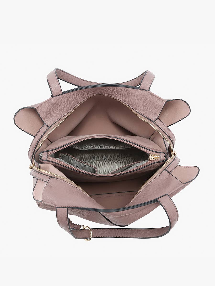 M2601 Hunter Pocket - Front Distressed Tote: Brown - Three:Twelve Boutique - Jen & Co.
