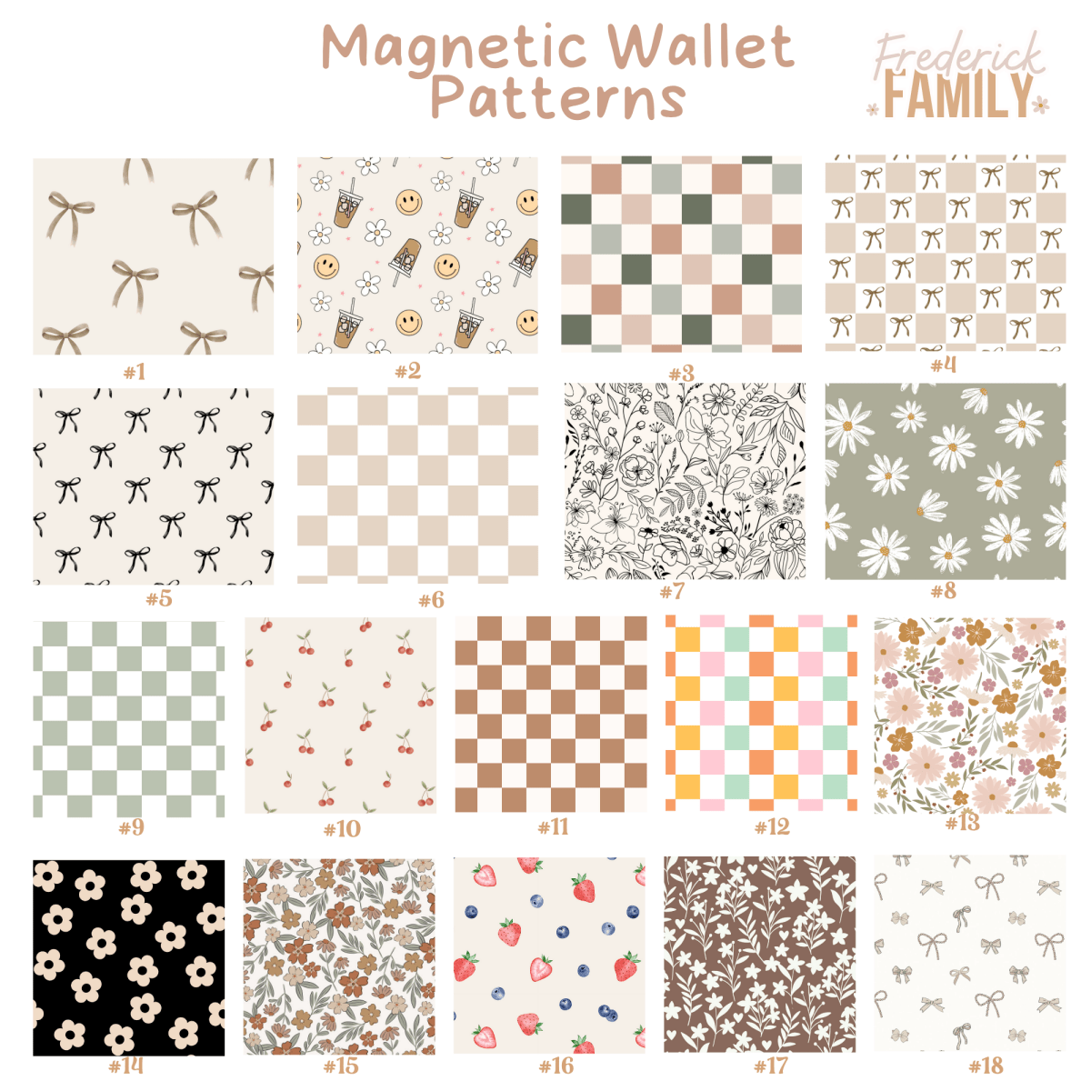 Magnet Phone Wallet, Magnetic card cash wallet: 11 Tan Checker - Three:Twelve Boutique - Frederick Family Co.
