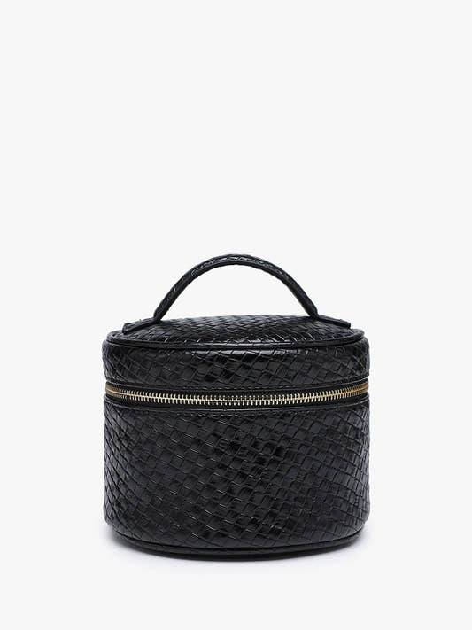 Marianna Faux Woven Travel Cosmetic Bag - Three:Twelve Boutique - JEN & CO