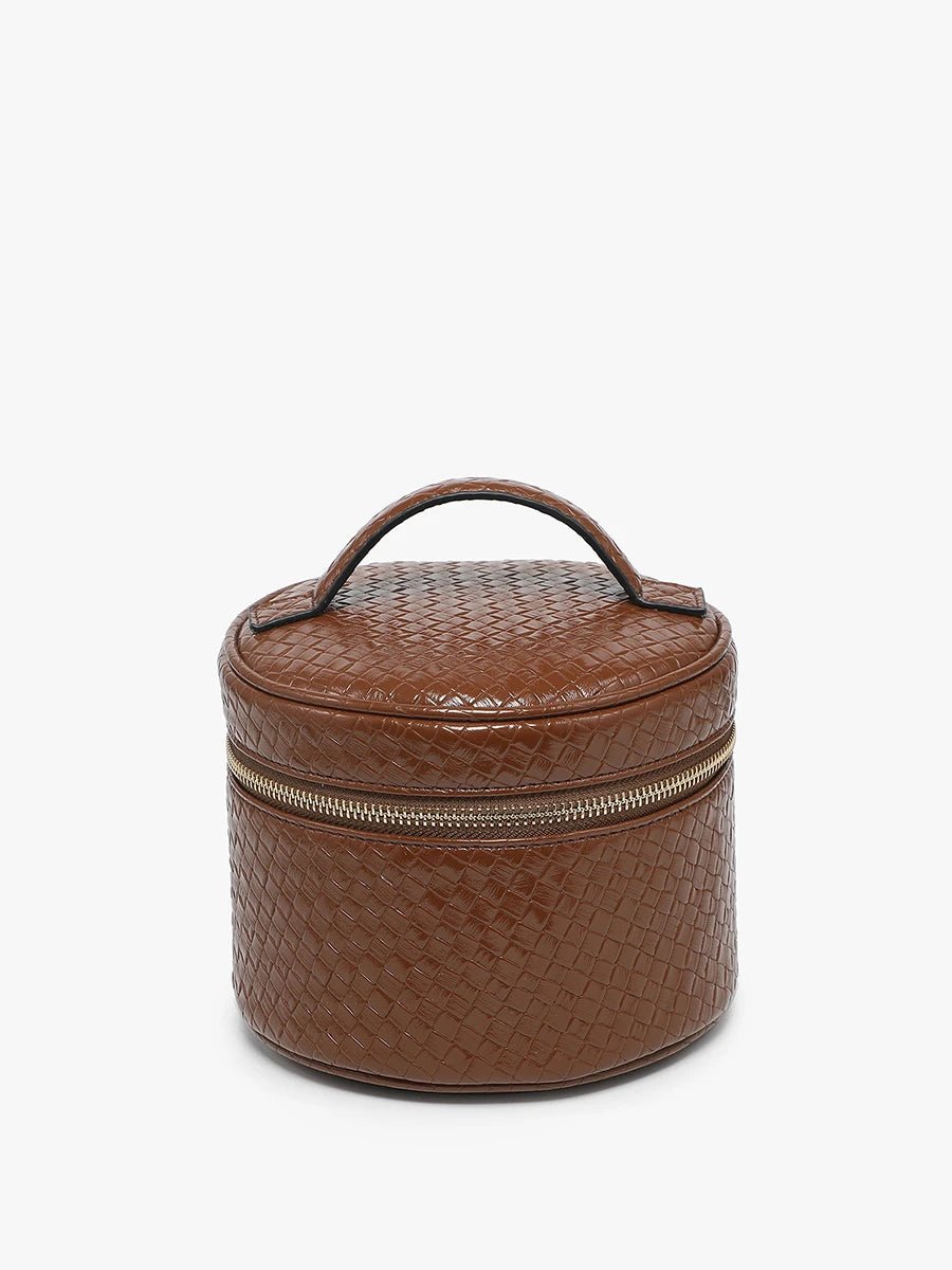 Marianna Faux Woven Travel Cosmetic Bag - Three:Twelve Boutique - JEN & CO