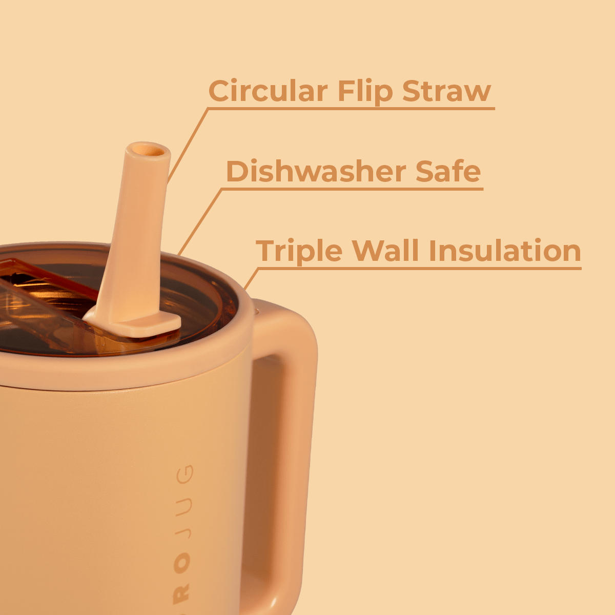 Marigold HydroJug 32 oz Traveler - Three:Twelve Boutique - HydroJug