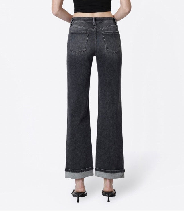 Mid Rise Slim Wide Flying Monkey with Cuff Jeans - Three:Twelve Boutique - flyingmonkey