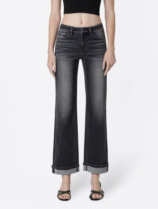 Mid Rise Slim Wide Flying Monkey with Cuff Jeans - Three:Twelve Boutique - flyingmonkey