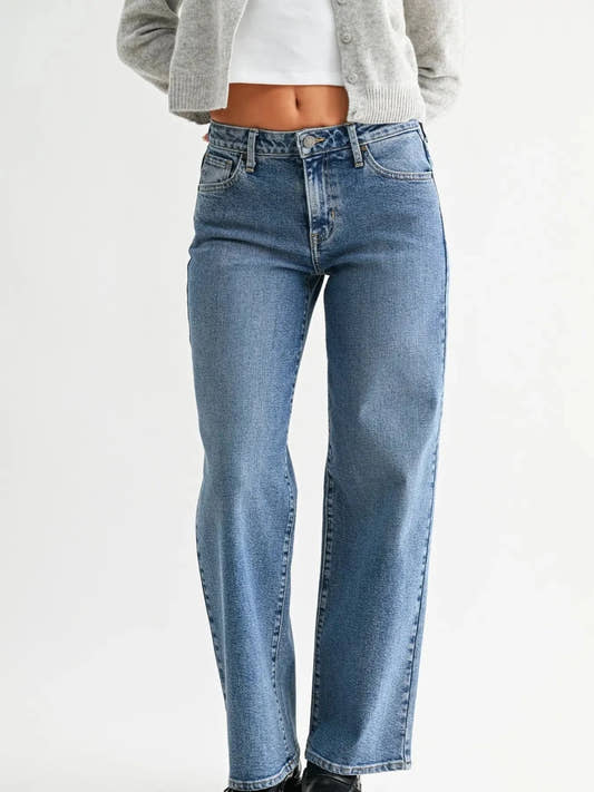 Mid Rise Slim Wide Leg - Three:Twelve Boutique - Just Black Denim