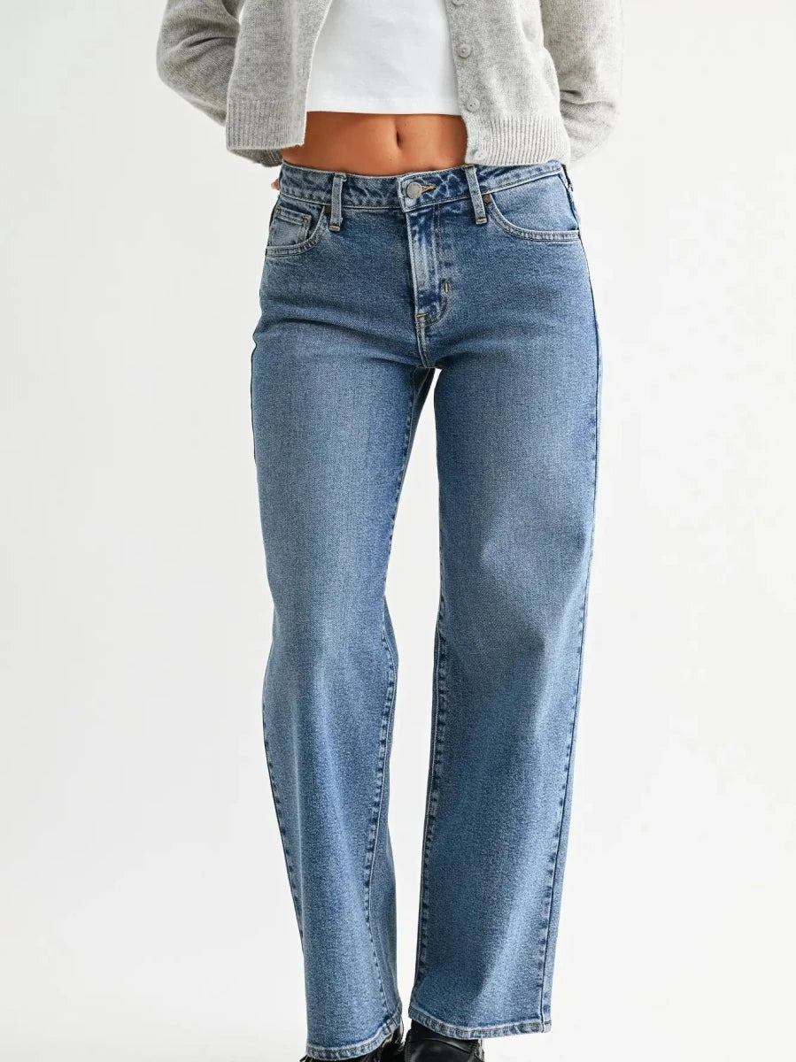 Mid Rise Slim Wide Leg - Three:Twelve Boutique - Just Black Denim