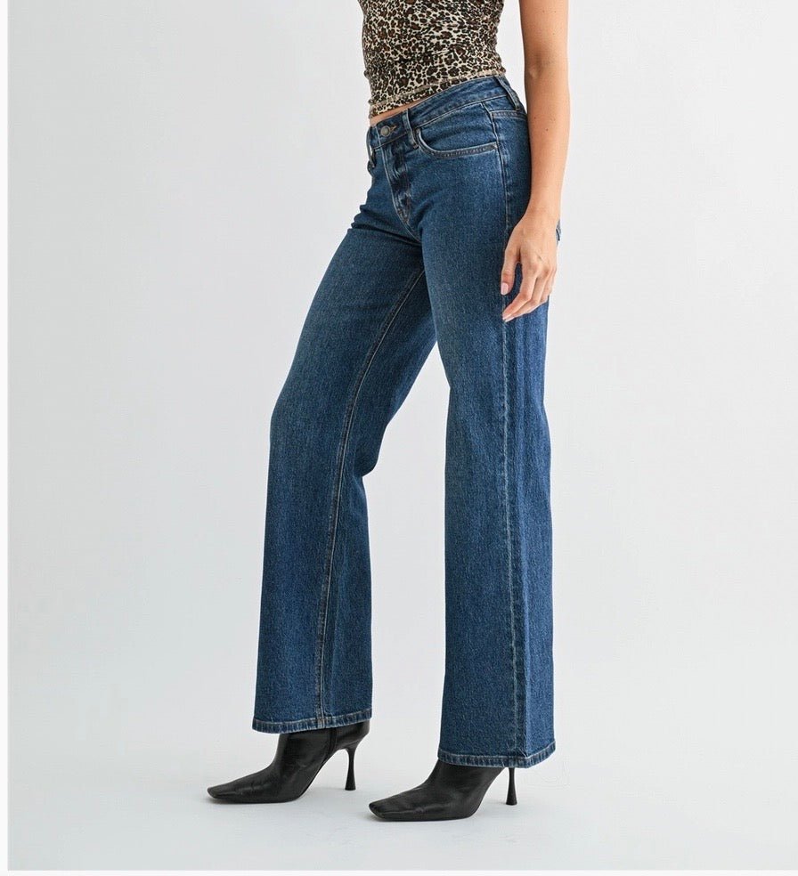 Mid-Rise Wide Leg Mica Denim - Three:Twelve Boutique - mica denim