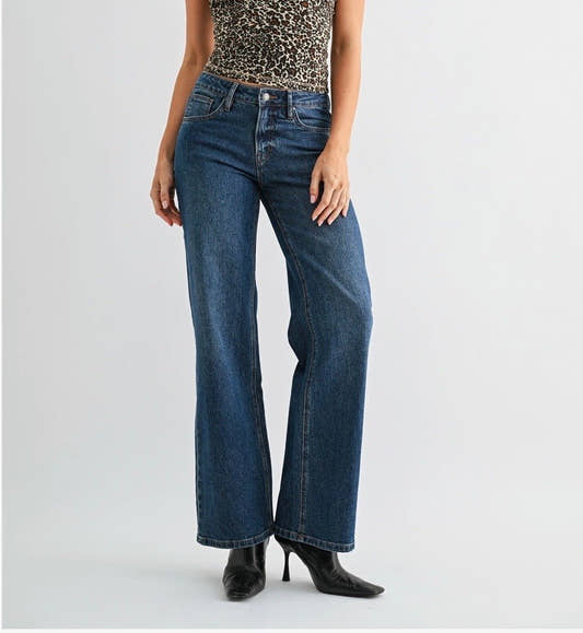 Mid-Rise Wide Leg Mica Denim - Three:Twelve Boutique - mica denim