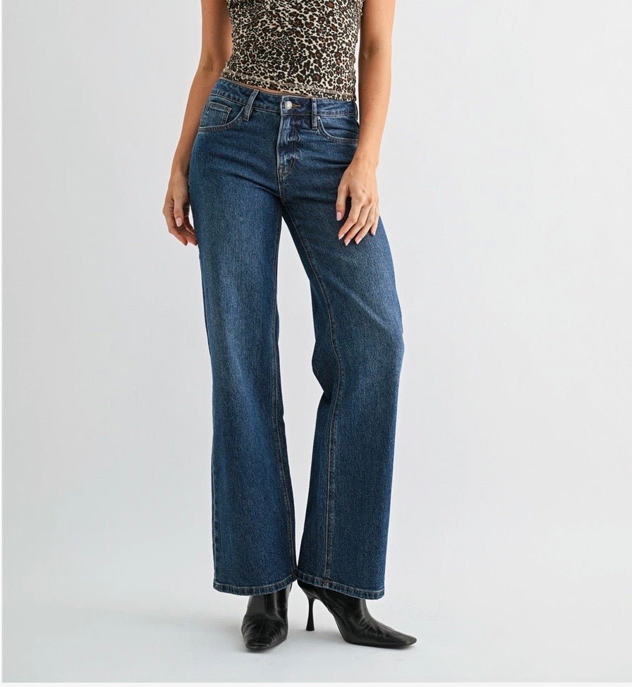 Mid-Rise Wide Leg Mica Denim - Three:Twelve Boutique - mica denim