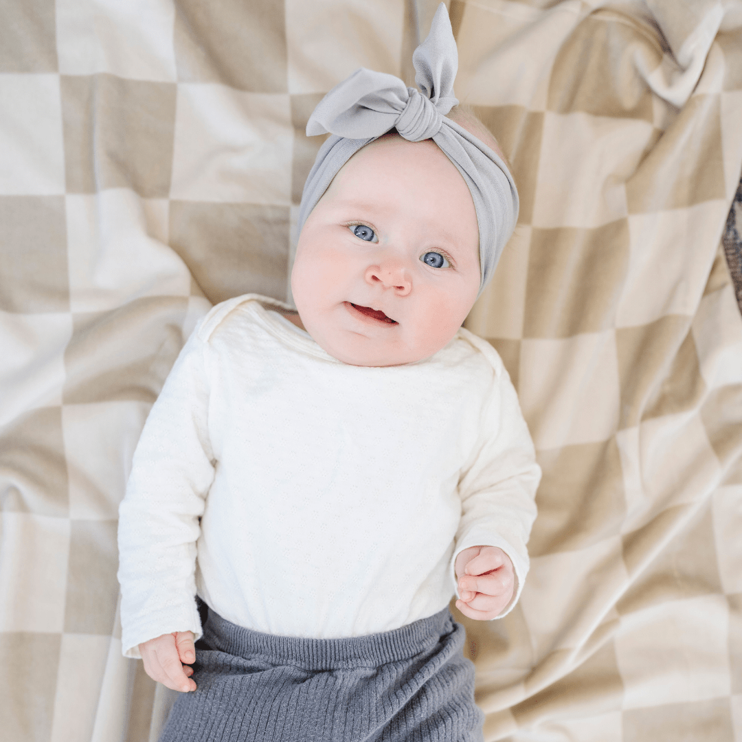 MINKY STRETCH RECEIVING BLANKETS: Grid - Three:Twelve Boutique - Saranoni