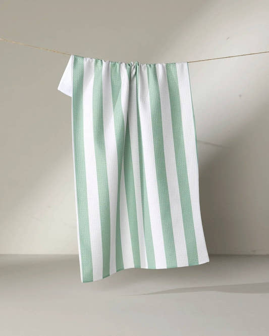 Mistletoe Striped Tea Towel - Three:Twelve Boutique - Geometry