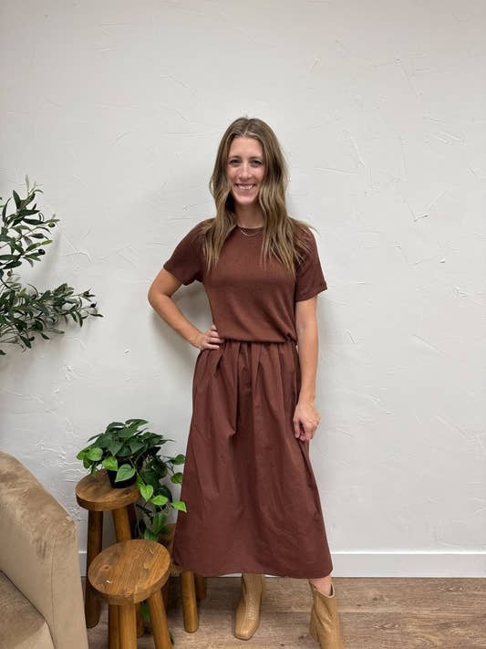 Mixed Media Sweater Midi Dress - Three:Twelve Boutique - Three:Twelve