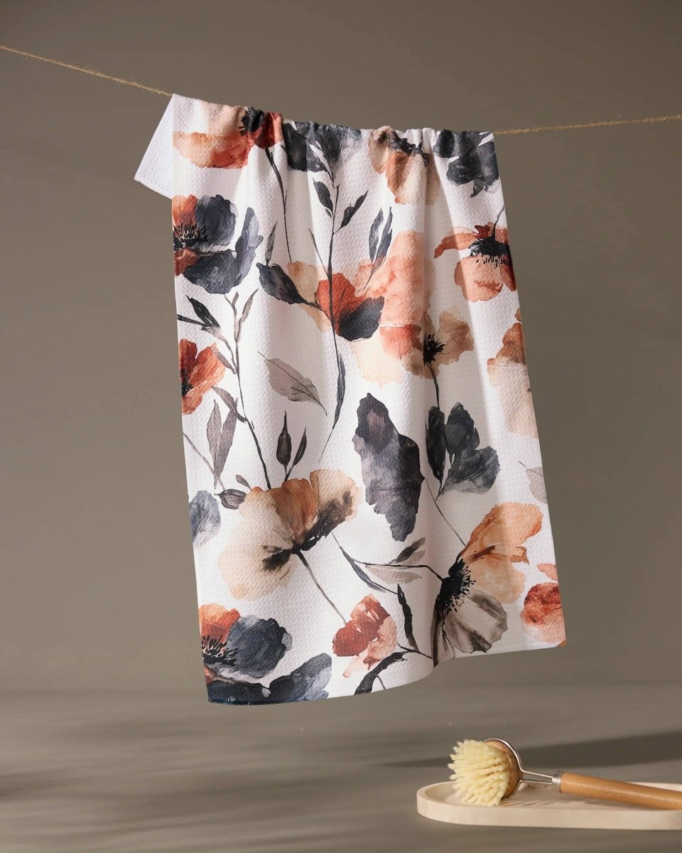 Moody Poppy Geometry Tea Towel - Three:Twelve Boutique - Geometry