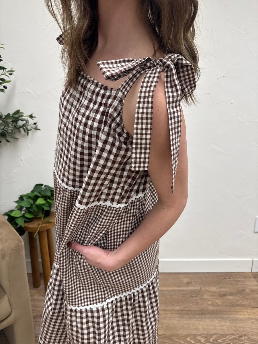 Multi Gingham Tiered Midi Dress - Three:Twelve Boutique - Wishlist