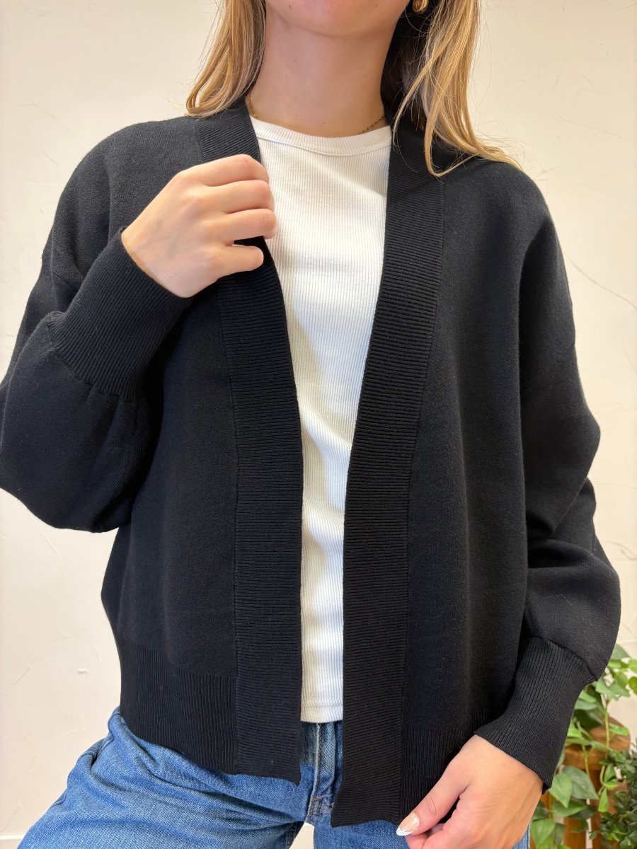 Open Balloon Sleeve Sweater Cardigan - Three:Twelve Boutique - Staccato