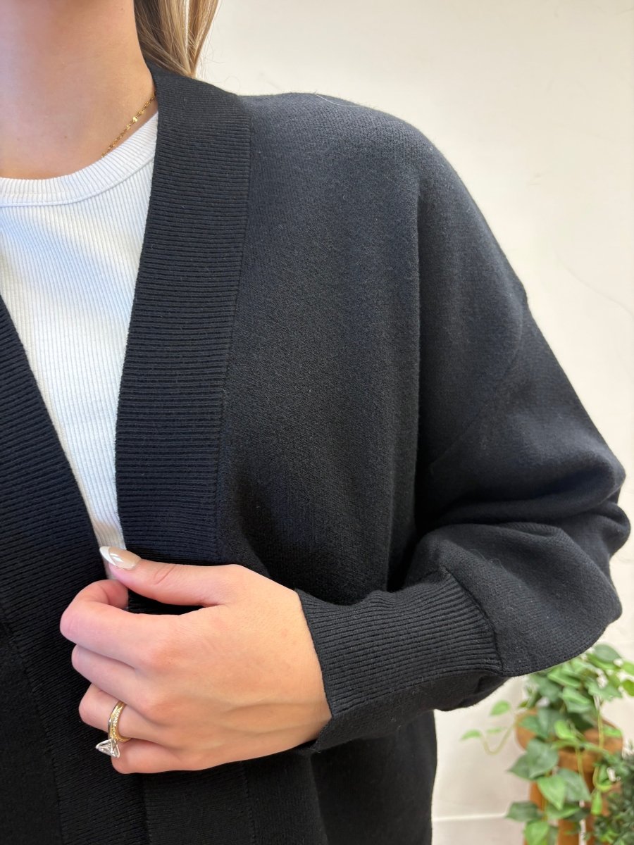 Open Balloon Sleeve Sweater Cardigan - Three:Twelve Boutique - Staccato