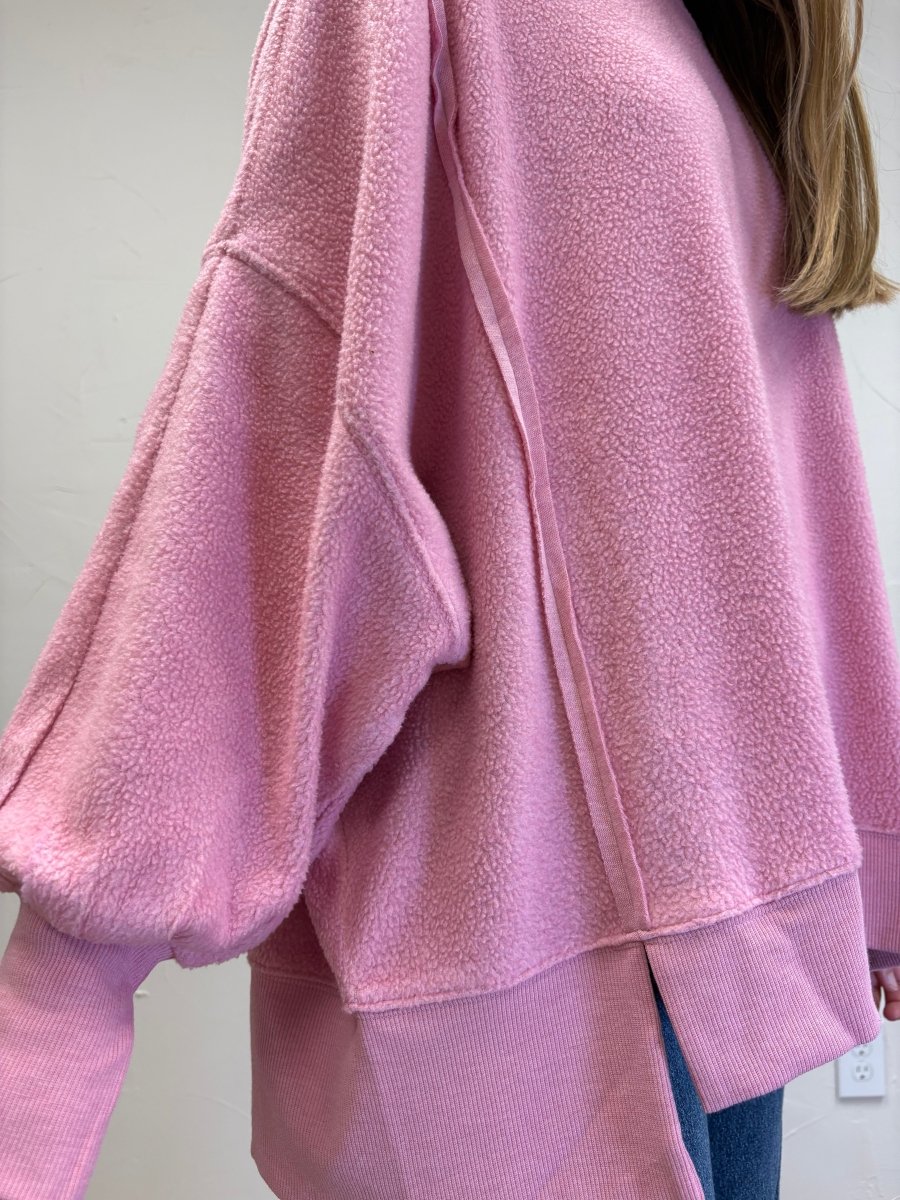 Oversized Raw Edge Crew Neck Sweatshirt - Three:Twelve Boutique - Hyfve