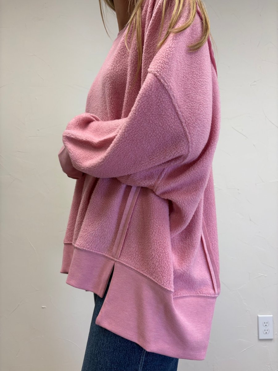 Oversized Raw Edge Crew Neck Sweatshirt - Three:Twelve Boutique - Hyfve