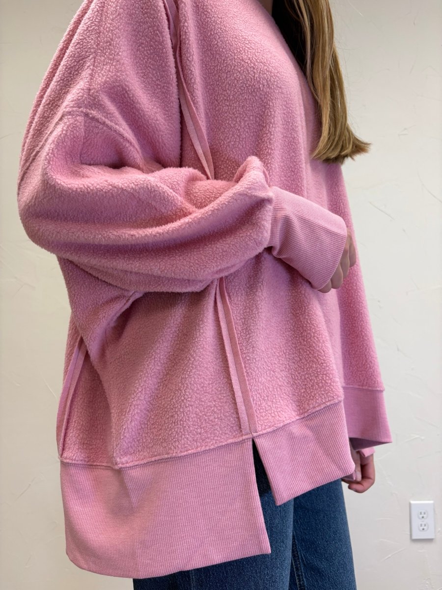Oversized Raw Edge Crew Neck Sweatshirt - Three:Twelve Boutique - Hyfve