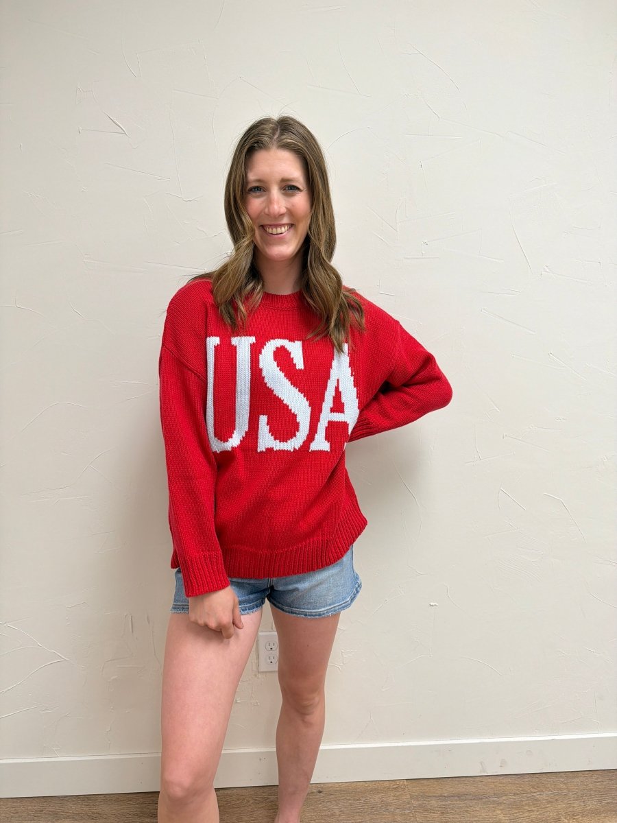 Front view of model wearing Oversized Sweater Top for Women – Cozy Relaxed Fit Knit Pullover