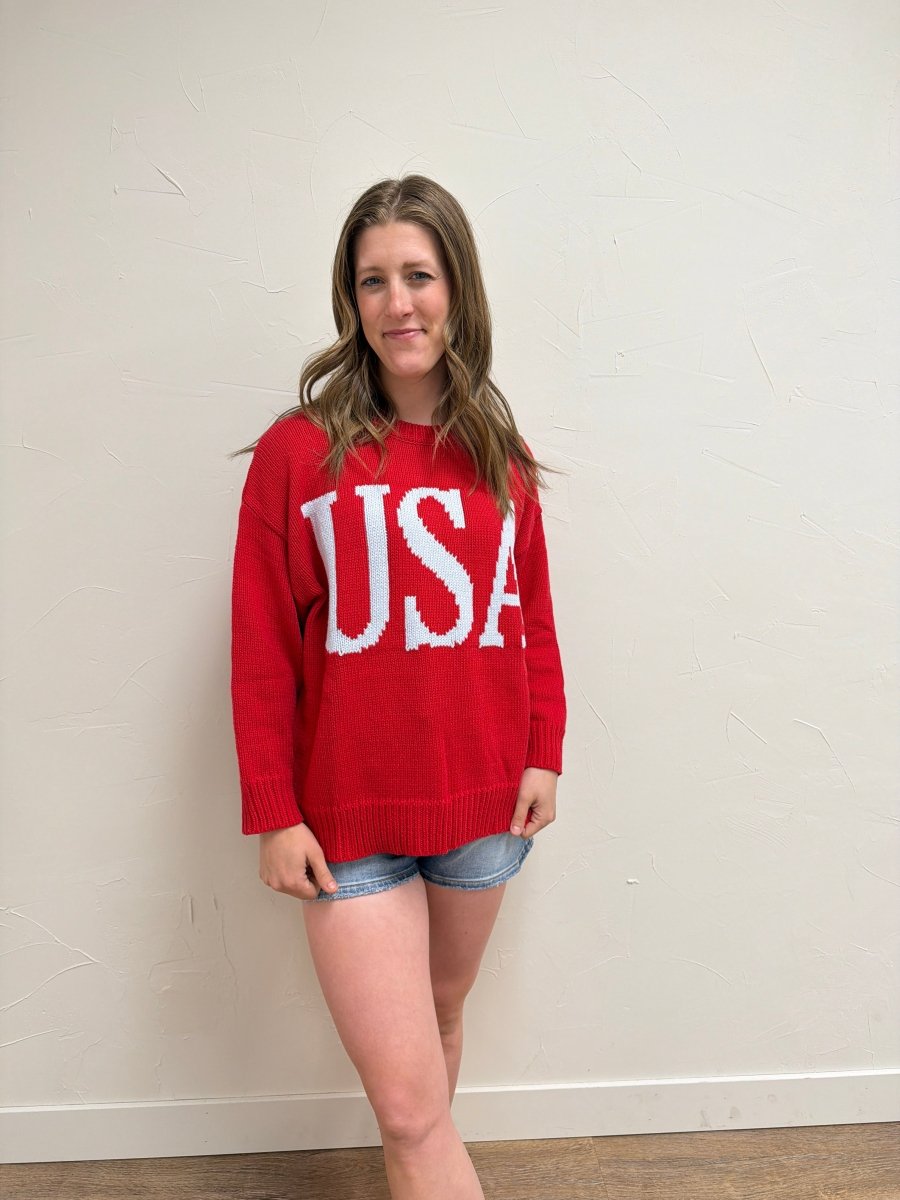 Front view of model wearing Oversized Sweater Top for Women – Cozy Relaxed Fit Knit Pullover