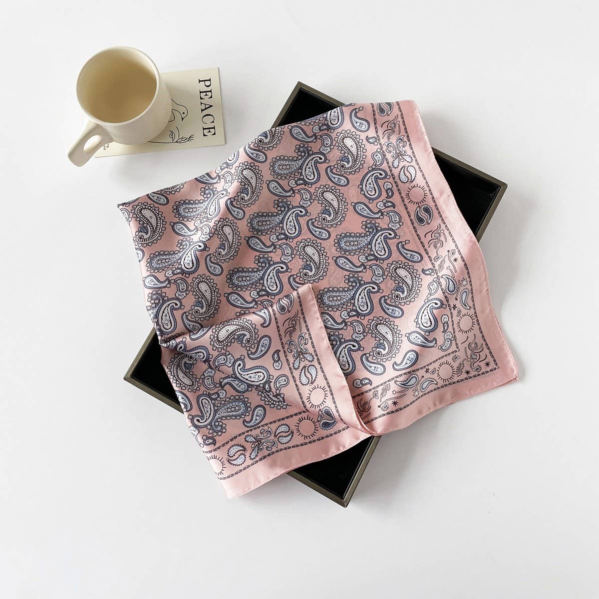Paisley Satin Square Scarf – 70cm Lightweight Neck & Hair Scarf - Three:Twelve Boutique - ACCITY