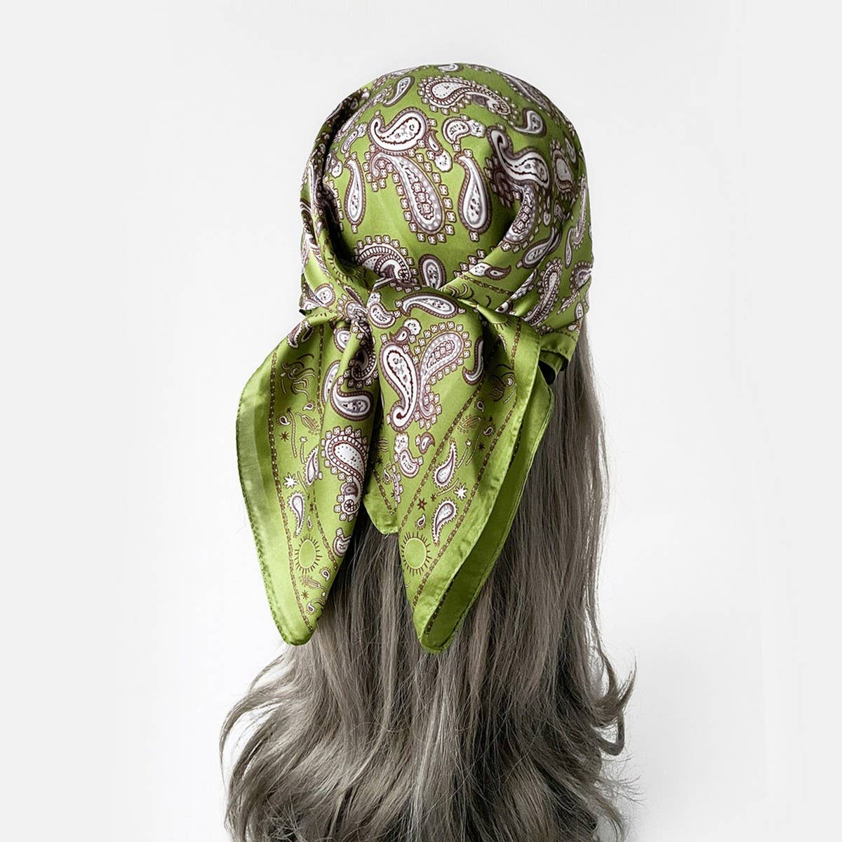 Paisley Satin Square Scarf – 70cm Lightweight Neck & Hair Scarf - Three:Twelve Boutique - ACCITY