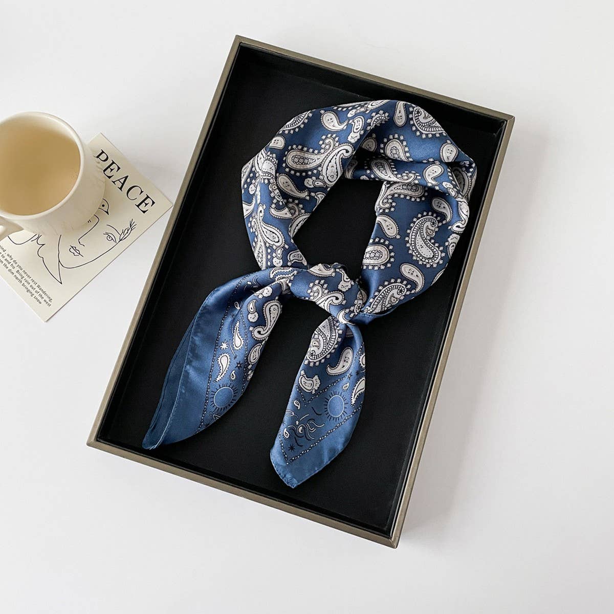 Paisley Satin Square Scarf – 70cm Lightweight Neck & Hair Scarf - Three:Twelve Boutique - ACCITY