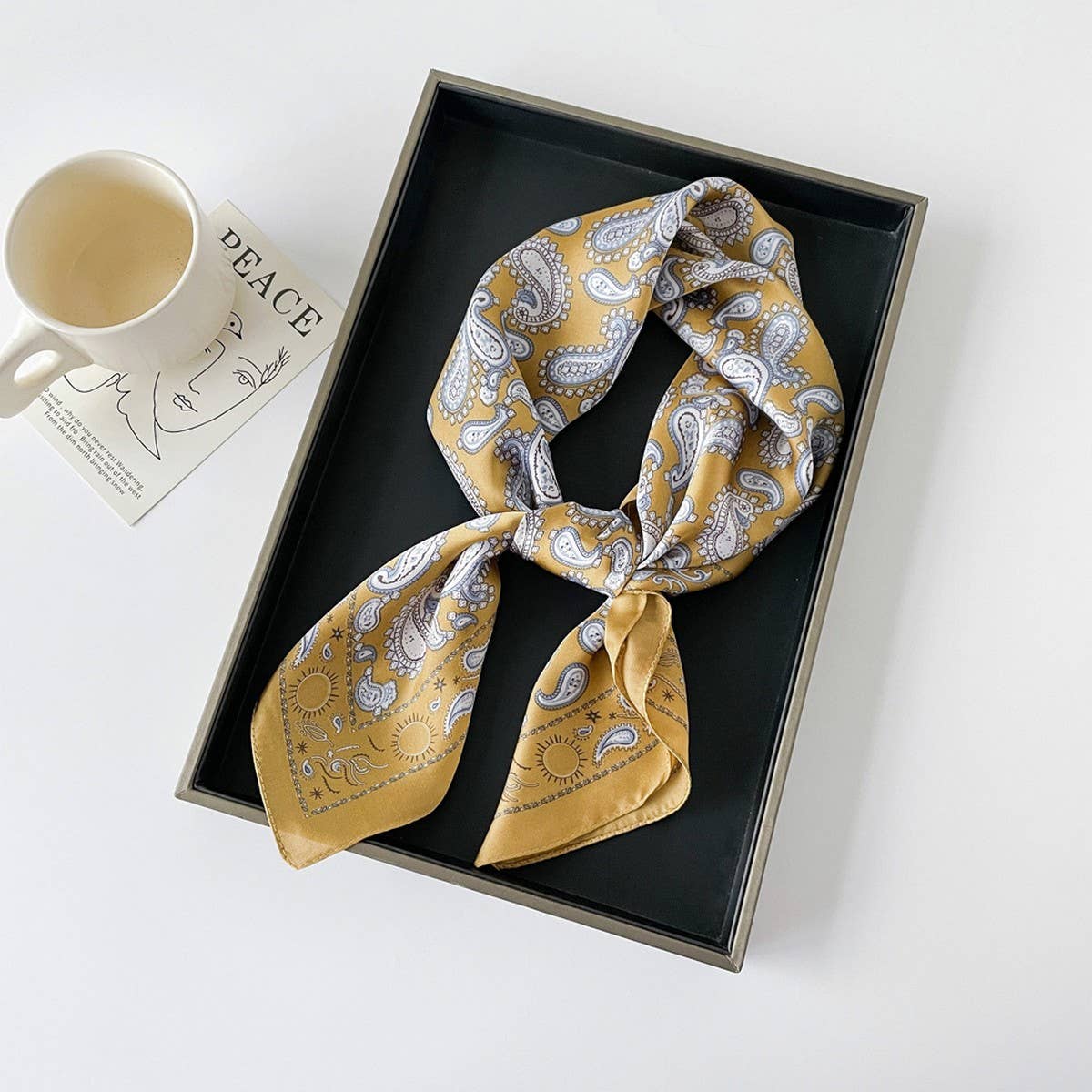 Paisley Satin Square Scarf – 70cm Lightweight Neck & Hair Scarf - Three:Twelve Boutique - ACCITY