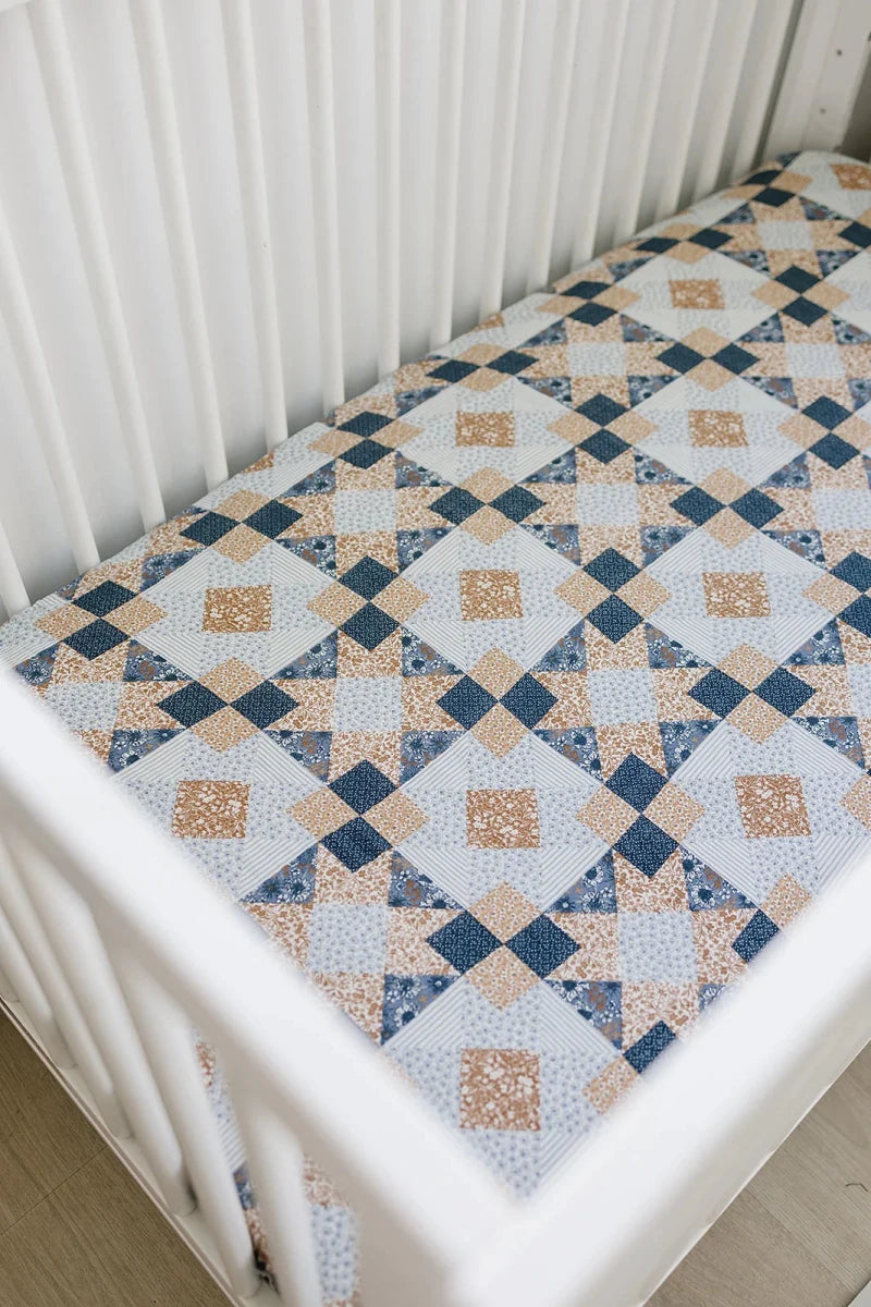 Patchwork Print Muslin Crib Sheet - Three:Twelve Boutique - Mebie Baby