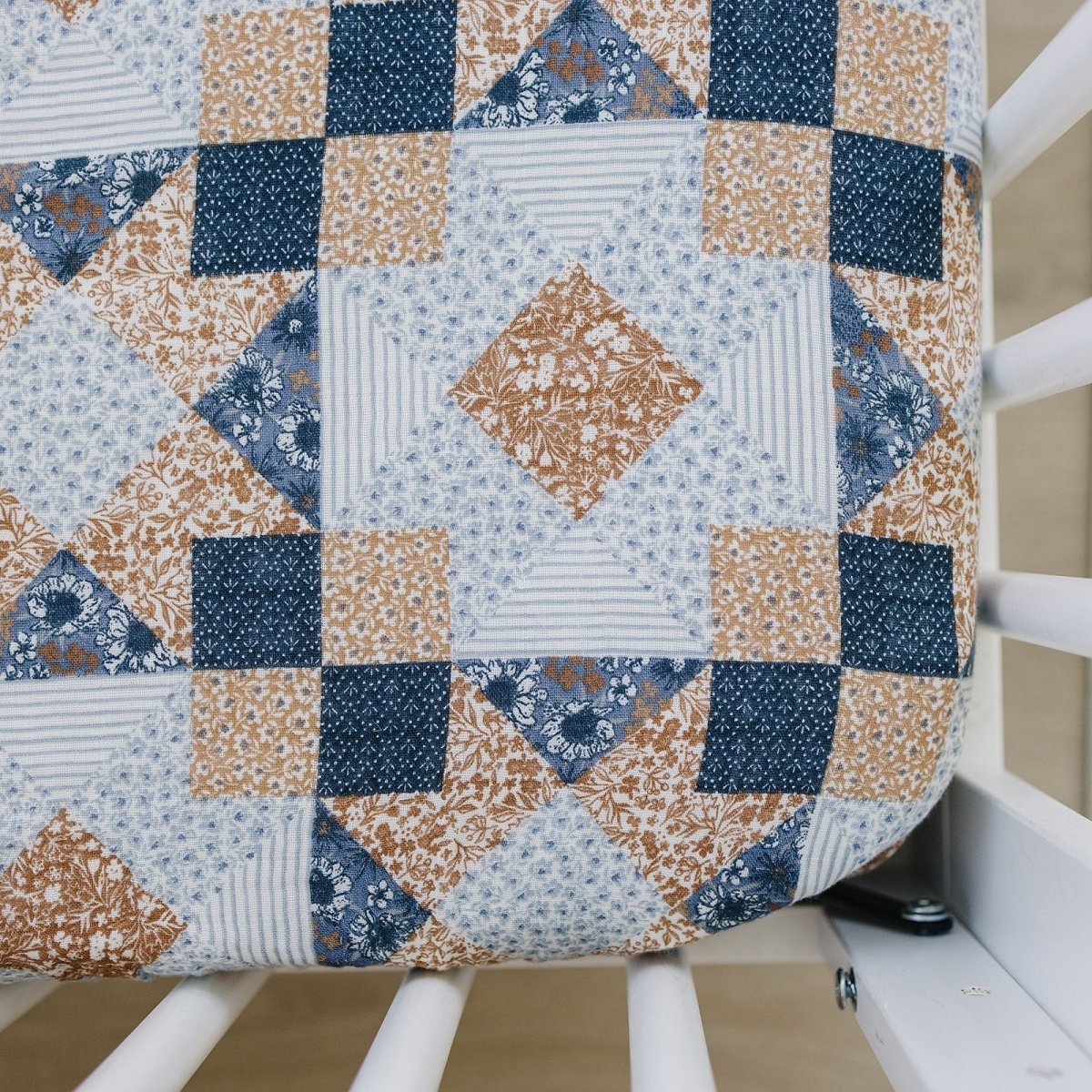Patchwork Print Muslin Crib Sheet - Three:Twelve Boutique - Mebie Baby