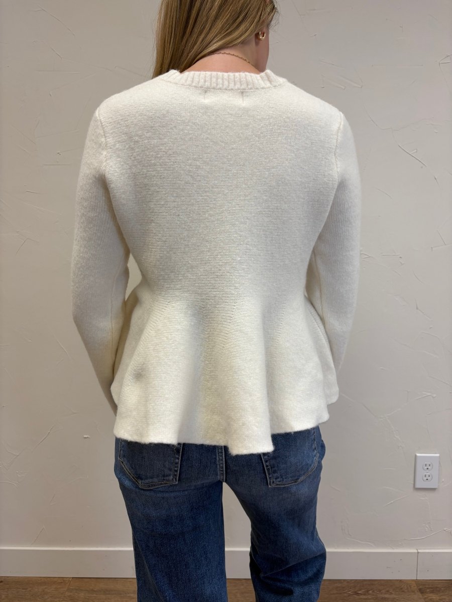 PEPLUM BRUSHED WOOL BLEND SWEATER - Three:Twelve Boutique - in february