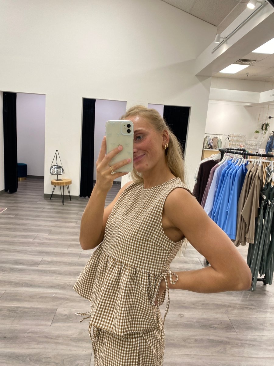 Peplum Gingham Tank - Three:Twelve Boutique - Hyfve