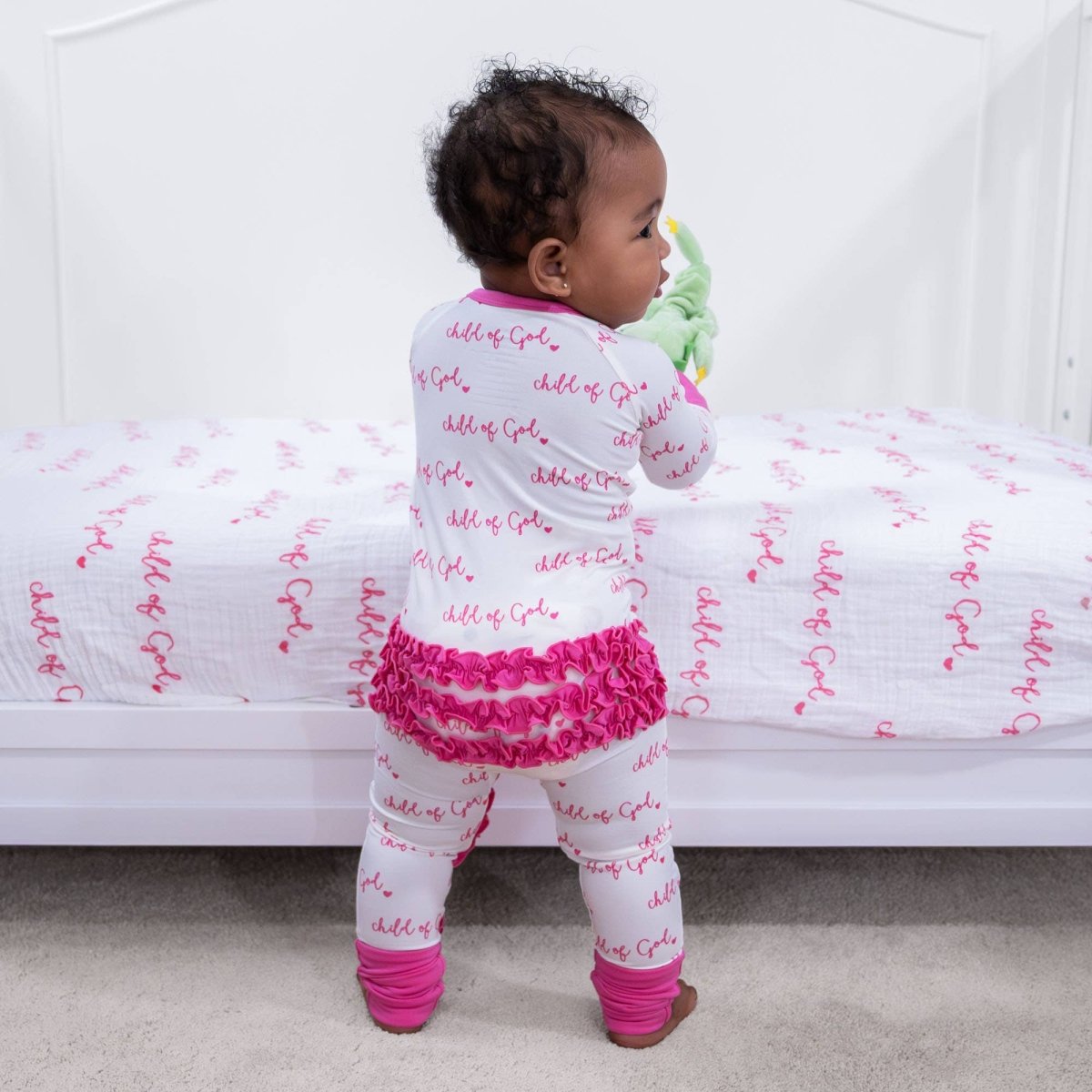 Pink Child of God Bamboo Ruffle Zipper Pajama - Three:Twelve Boutique - LollyBanks