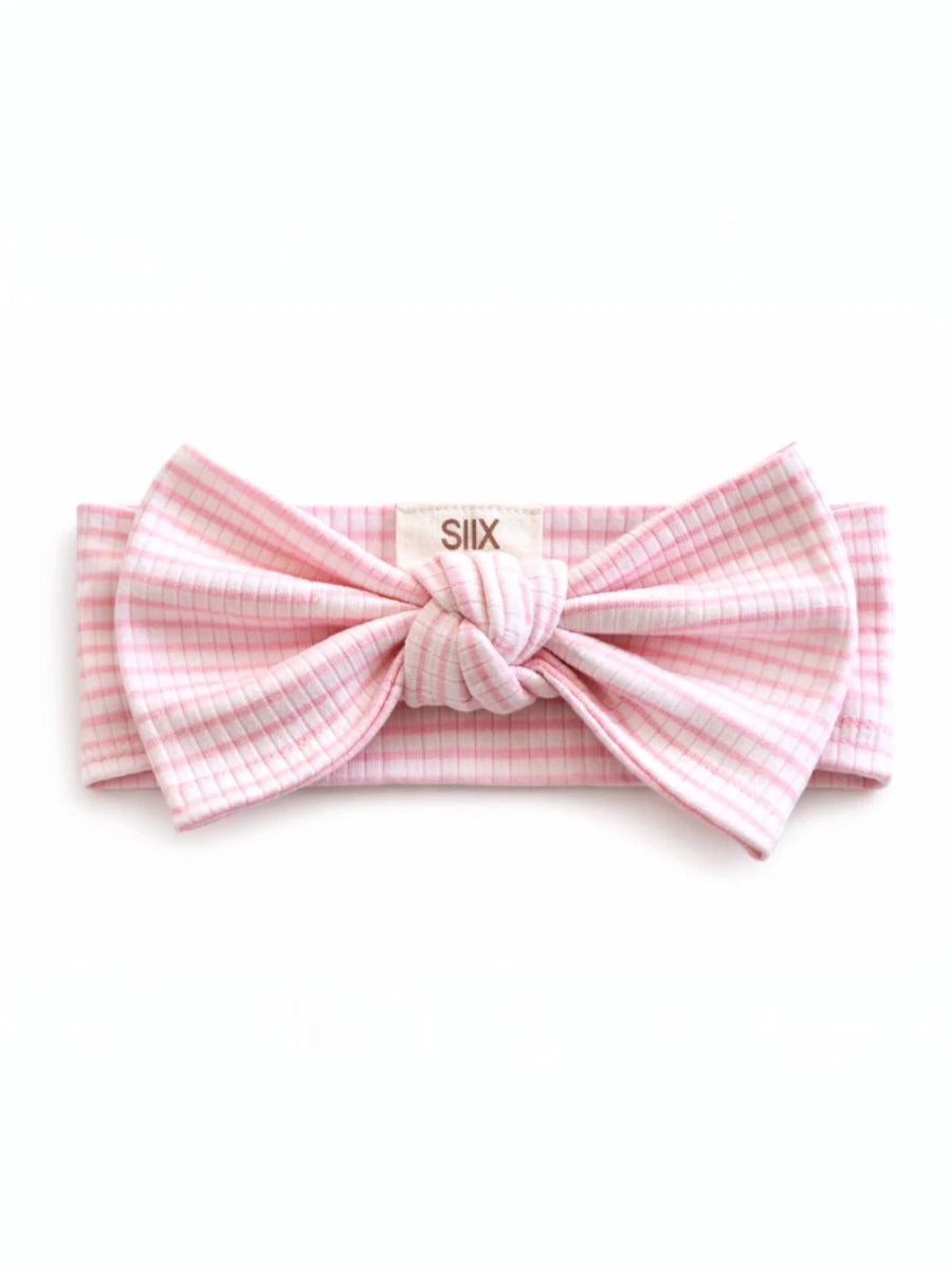 Pink Stripe / Ribbed Bow - Three:Twelve Boutique - SIIX COLLECTION