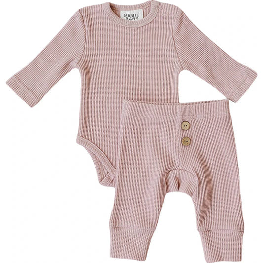 Pink Waffle Set - Three:Twelve Boutique - Mebie Baby