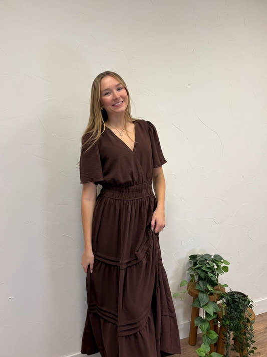 Pintuck Tiered Maxi Dress - Three:Twelve Boutique - she+sky