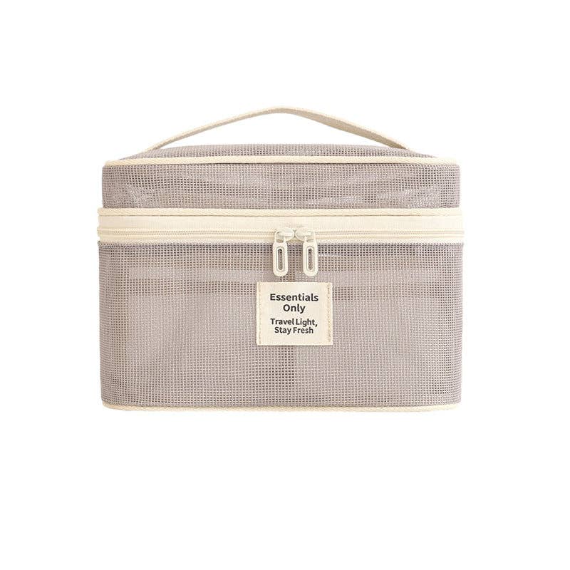Plaid Large Capacity Cosmetic : Light Purple - Three:Twelve Boutique - Dipped Shop