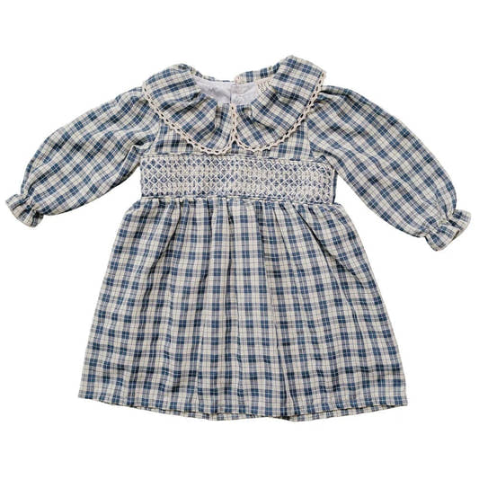 Plaid Ruffle Collar Dress - Three:Twelve Boutique - Mebie Baby