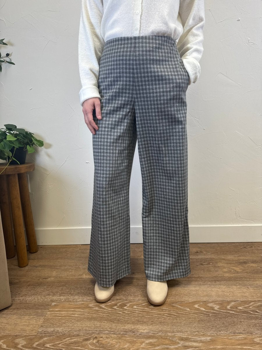 Plaid Wide Leg Pant - Three:Twelve Boutique - fun2fun