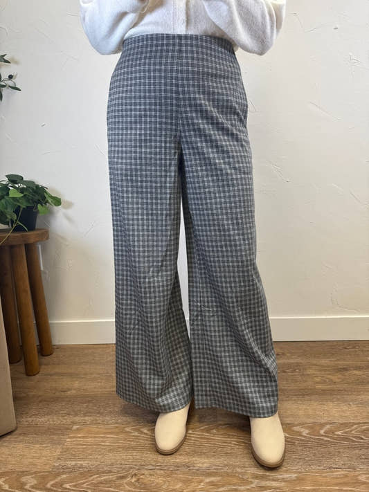Plaid Wide Leg Pant - Three:Twelve Boutique - fun2fun