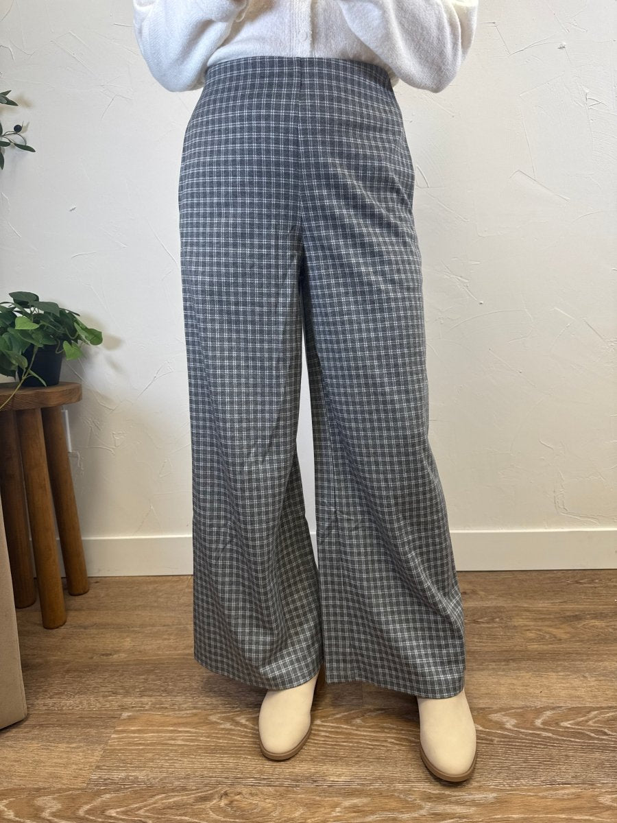 Plaid Wide Leg Pant - Three:Twelve Boutique - fun2fun