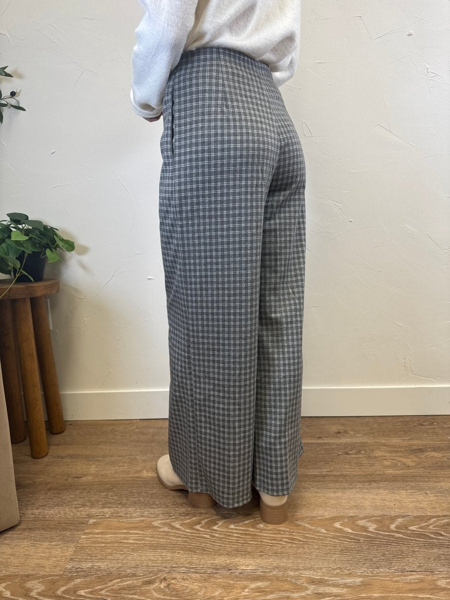 Plaid Wide Leg Pant - Three:Twelve Boutique - fun2fun