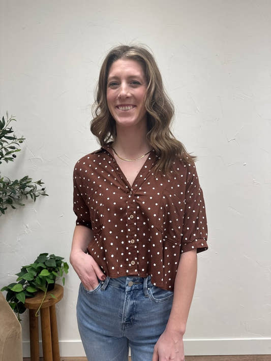 Polka Dot Button - Up Shirt - Three:Twelve Boutique - Hyfve