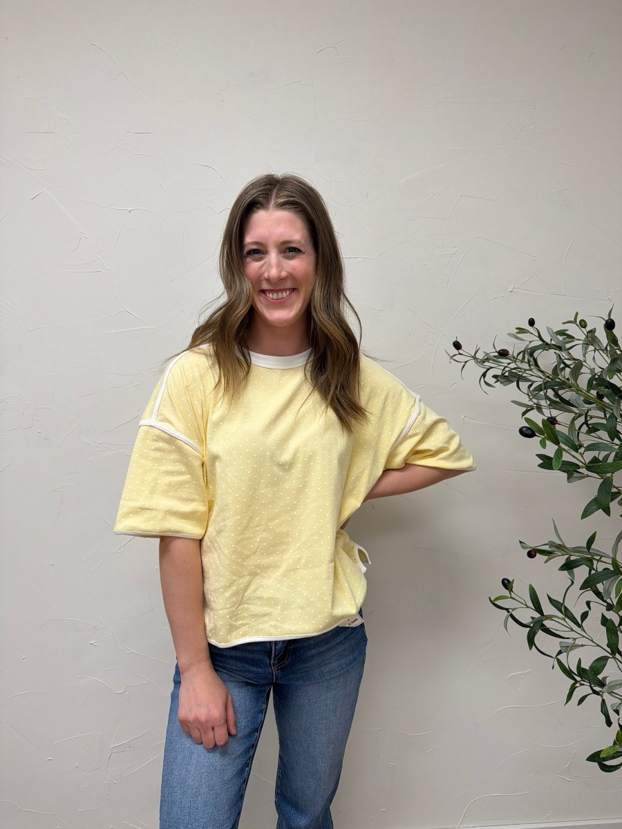 Polka Dot Contrast Trim Top - Three:Twelve Boutique - Sewn + Seen