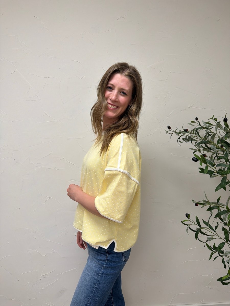 Polka Dot Contrast Trim Top - Three:Twelve Boutique - Sewn + Seen