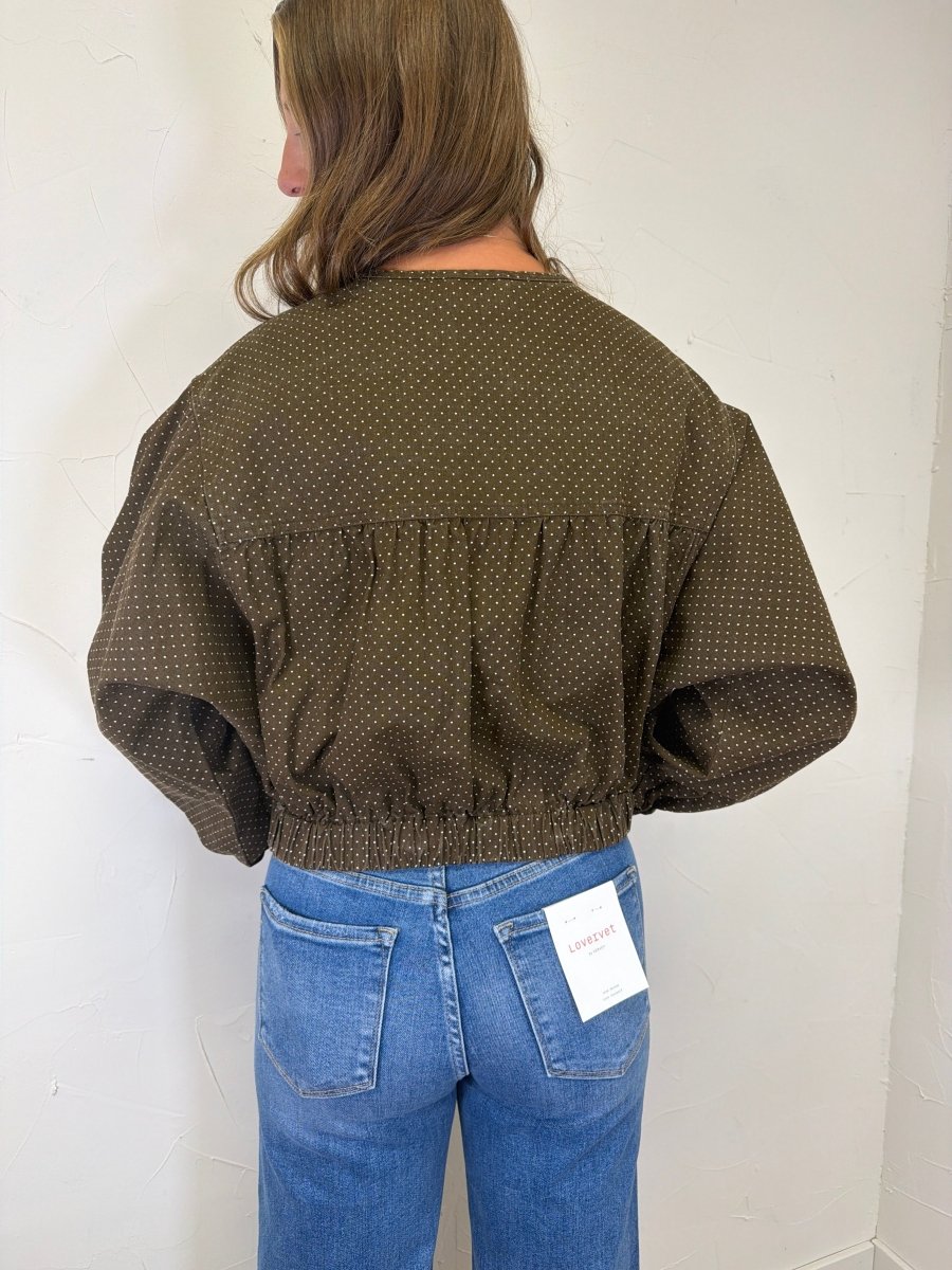 Polka Dot Print Button Up Jacket - Three:Twelve Boutique - Polagram