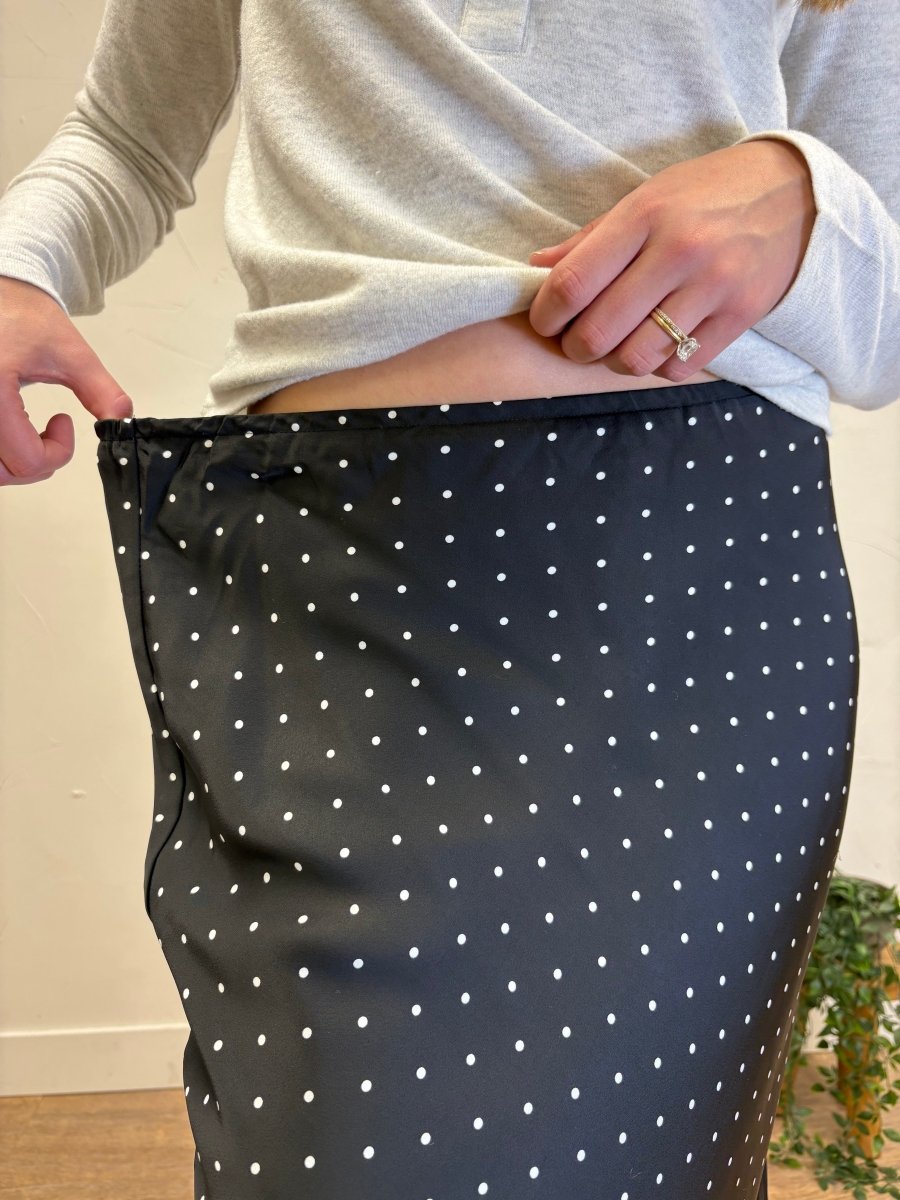 Polka Dot Satin Midi Skirt - Three:Twelve Boutique - Wishlist